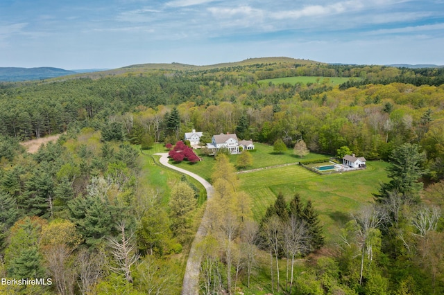 258 Sandisfield Rd, New Marlborough, MA 01230 - aerial view of property and surrounding area featuring a forest