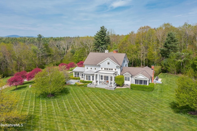 258 Sandisfield Rd, New Marlborough, MA 01230 - aerial view of property and surrounding area featuring a heavily wooded area