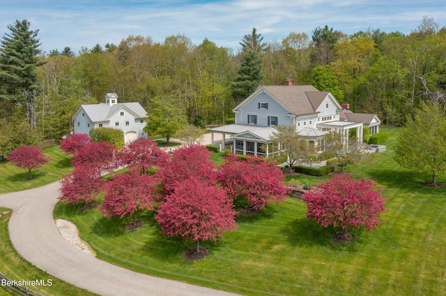 258 Sandisfield Rd, New Marlborough, MA 01230 - view from above of property with a forest