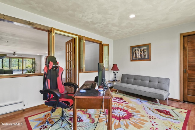 20 E Dugway Rd, Lenox, MA 01240 - office featuring wood finished floors, baseboard heating, and recessed lighting