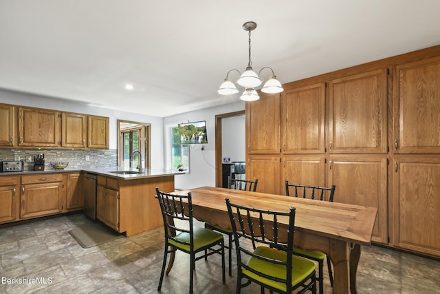 20 E Dugway Rd, Lenox, MA 01240 - dining room with a chandelier, stone finish flooring, and recessed lighting
