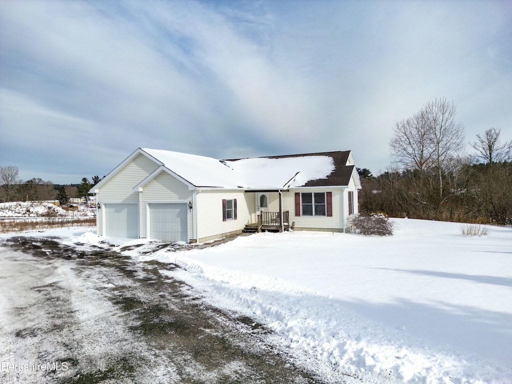 view of front of house with a garage