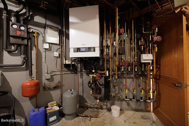 116 Brush Hill Rd, Great Barrington, MA 01230 - utility room featuring tankless water heater