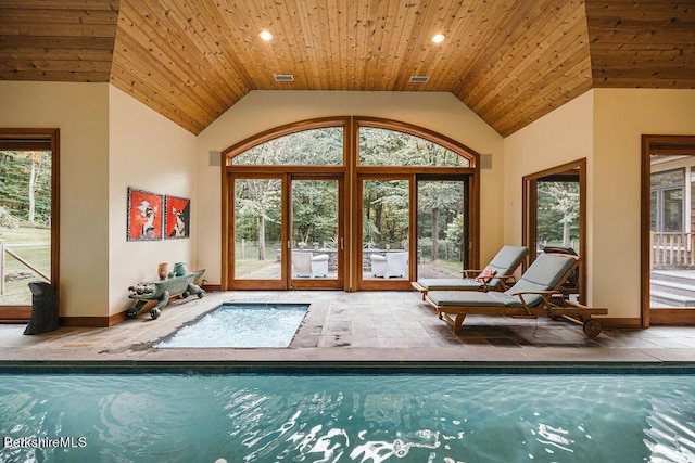 116 Brush Hill Rd, Great Barrington, MA 01230 - interior space featuring wooden ceiling, lofted ceiling, baseboards, and recessed lighting