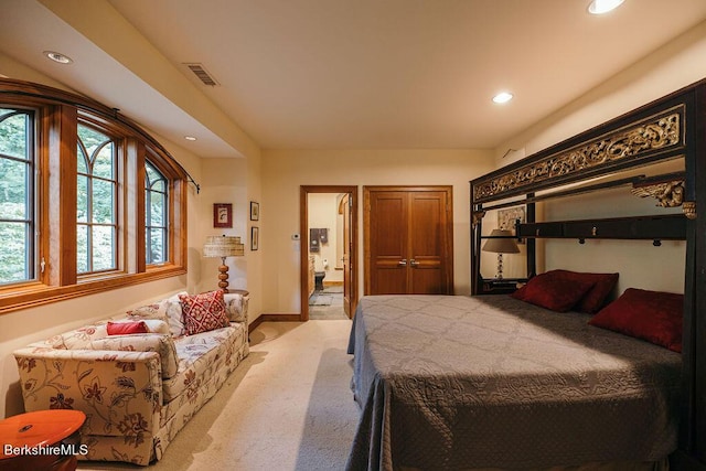 116 Brush Hill Rd, Great Barrington, MA 01230 - bedroom with light colored carpet, recessed lighting, and baseboards