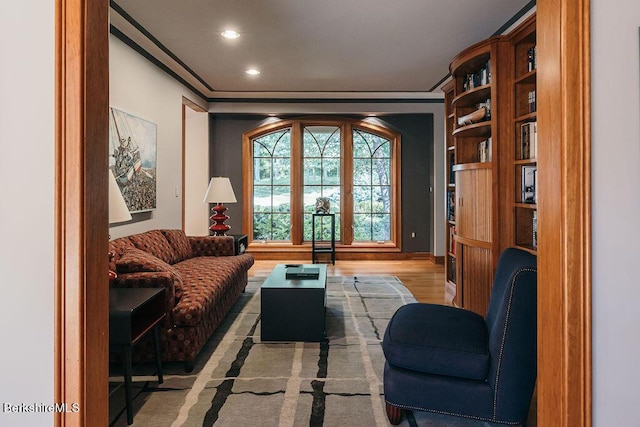 116 Brush Hill Rd, Great Barrington, MA 01230 - sitting room with crown molding, wood finished floors, and recessed lighting