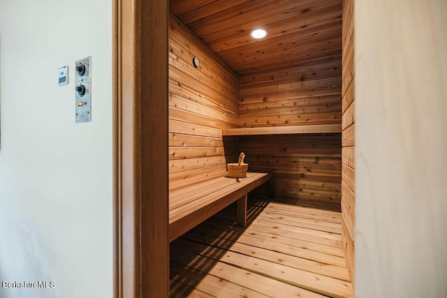 116 Brush Hill Rd, Great Barrington, MA 01230 - relaxing sauna / steam room with wooden ceiling, wooden walls, and recessed lighting