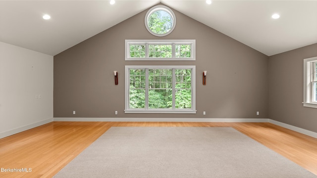 2017 Monterey Rd, Otis, MA 01253 - spare room with light wood-style flooring, healthy amount of natural light, lofted ceiling, and recessed lighting