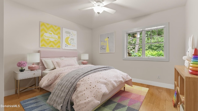 2017 Monterey Rd, Otis, MA 01253 - bedroom with light wood-style floors and ceiling fan