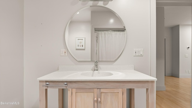 2017 Monterey Rd, Otis, MA 01253 - bathroom with vanity and wood finished floors