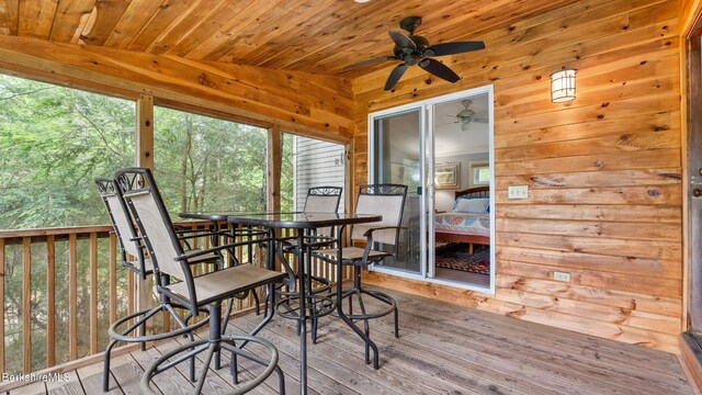 51 Downs Rd, New Marlborough, MA 01230 - sunroom / solarium with a ceiling fan and outdoor dining area