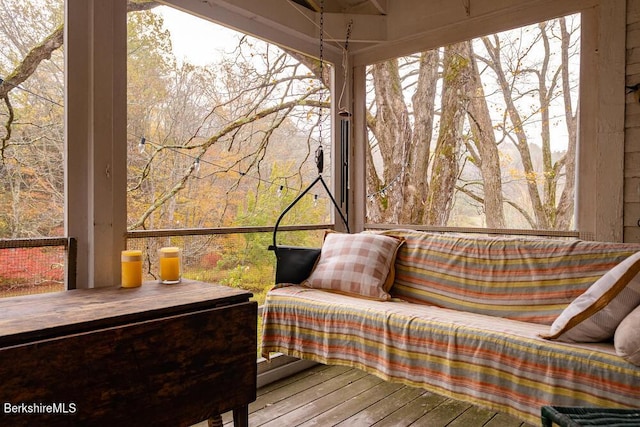 view of unfurnished sunroom