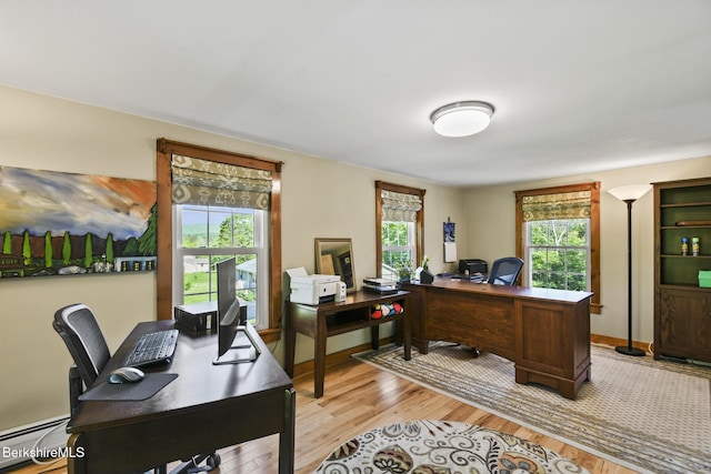 288 Johnson Rd, Dalton, MA 01226 - office with healthy amount of natural light, baseboard heating, and light wood-type flooring