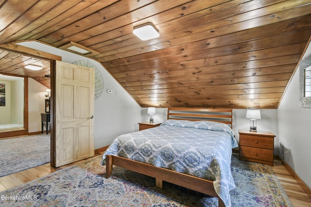 288 Johnson Rd, Dalton, MA 01226 - bedroom with wood ceiling, lofted ceiling, wood finished floors, and baseboards