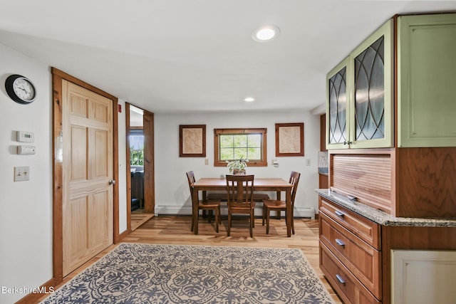 288 Johnson Rd, Dalton, MA 01226 - dining area featuring light wood finished floors, recessed lighting, and baseboards