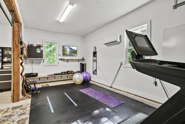 288 Johnson Rd, Dalton, MA 01226 - exercise area with an AC wall unit