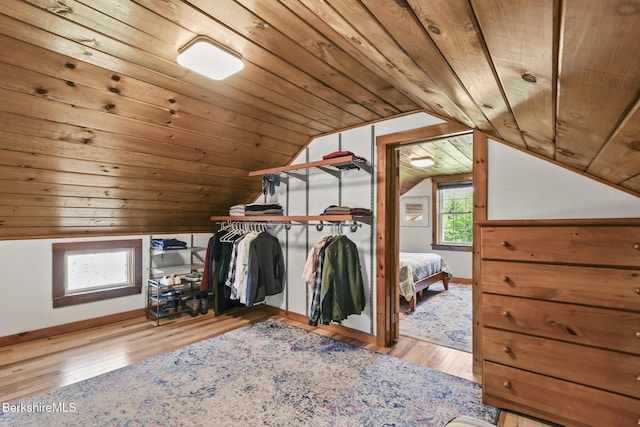 288 Johnson Rd, Dalton, MA 01226 - bedroom featuring wood ceiling, hardwood / wood-style floors, vaulted ceiling, and baseboards