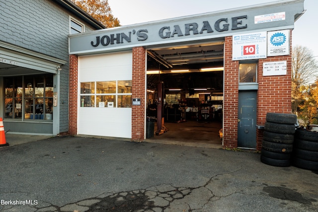 view of garage