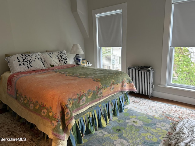 163 Front St, Great Barrington, MA 01236 - bedroom with radiator, multiple windows, and wood finished floors