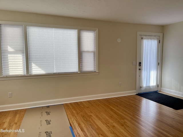 foyer entrance featuring hardwood / wood-style flooring and a wealth of natural light