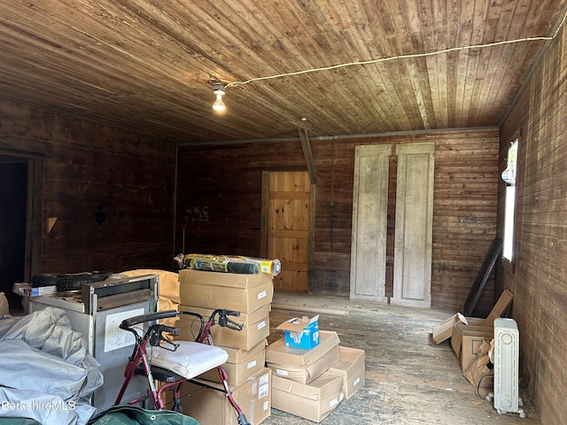 miscellaneous room featuring wood ceiling