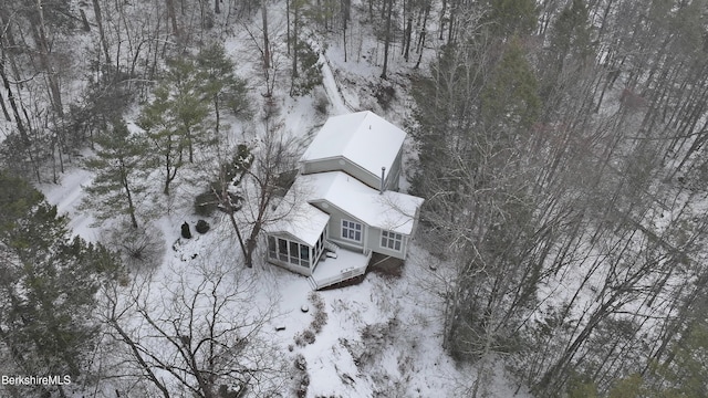 view of snowy aerial view