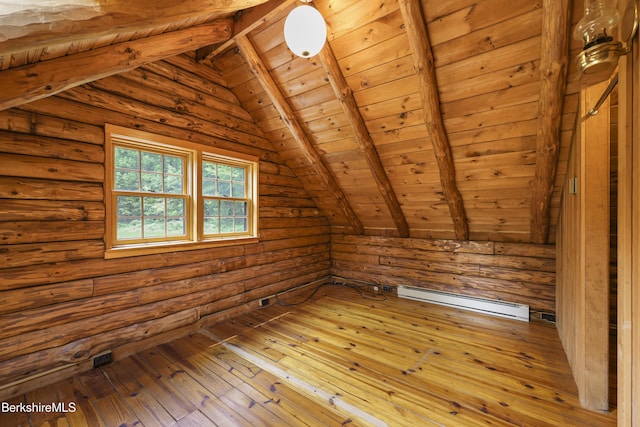 40 Silver St, Lanesborough, MA 01237 - bonus room featuring wooden ceiling, a baseboard heating unit, and hardwood / wood-style flooring