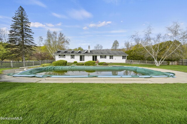 75 E Rd, Adams, MA 01220 - view of swimming pool featuring a lawn, a fenced in pool, and a fenced backyard