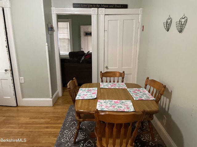 dining room featuring light wood-type flooring