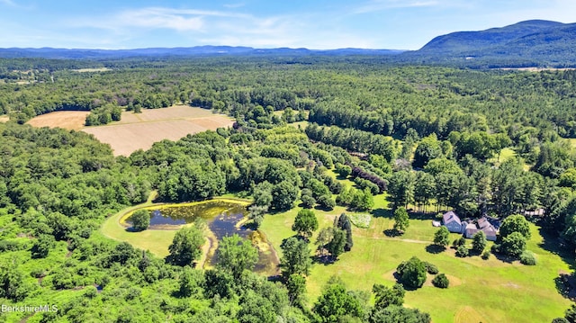 bird's eye view featuring a mountain view