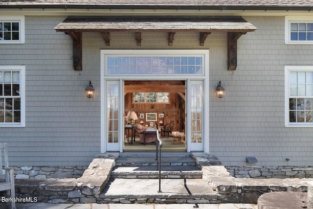 25 Sheffield Rd, Egremont, MA 01230 - view of exterior entry with roof with shingles