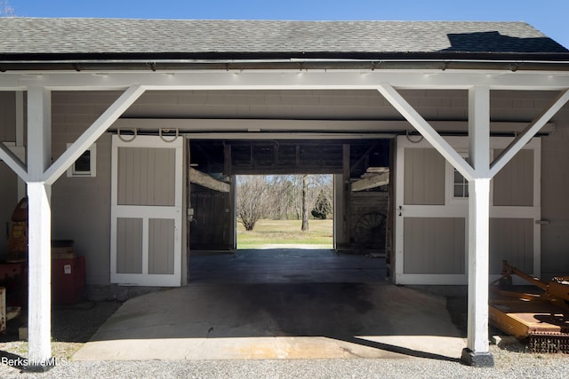 view of garage