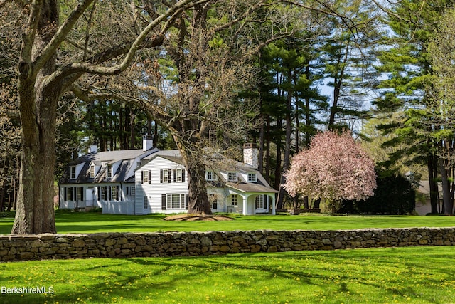 25 Sheffield Rd, Egremont, MA 01230 - view of front of property with a chimney and a front yard