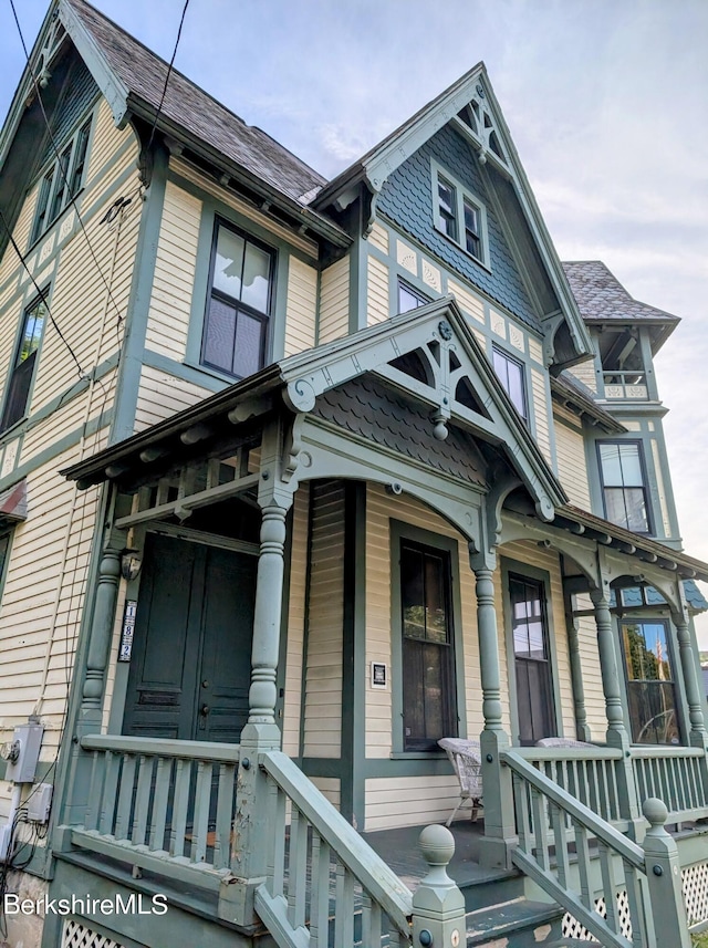 exterior space featuring covered porch