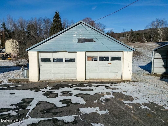 view of garage