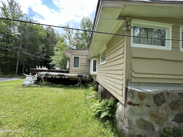369 Pine Rd, Otis, MA 01253 - view of home's exterior featuring a yard