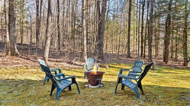 15 Elk Dr, Lee, MA 01238 - view of grassy yard with an outdoor fire pit