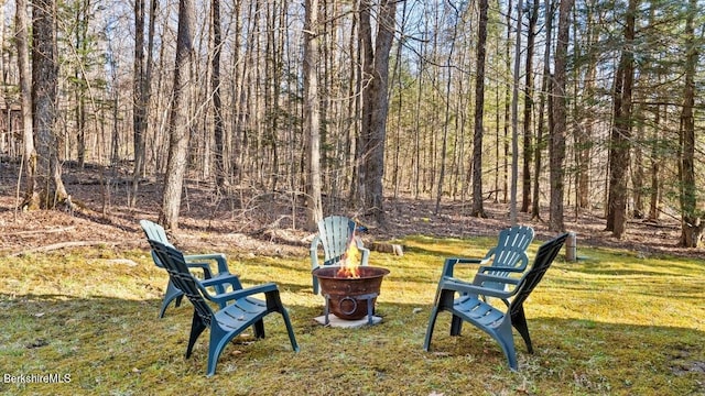15 Elk Dr, Lee, MA 01238 - view of grassy yard with an outdoor fire pit