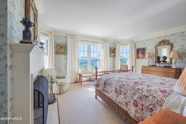 bedroom featuring ornamental molding