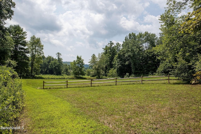 view of yard with a rural view