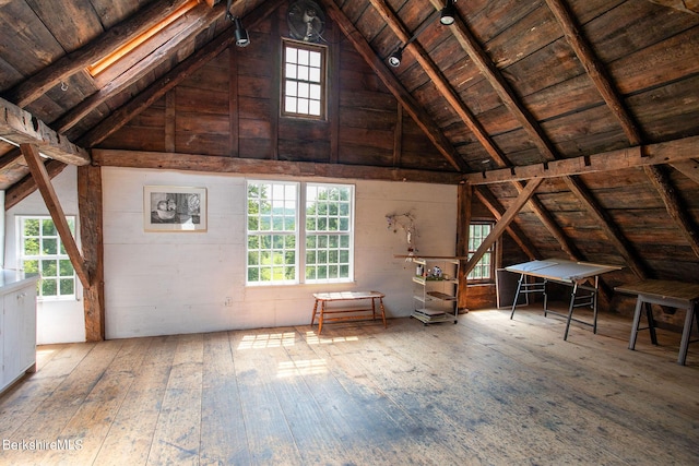 view of unfinished attic