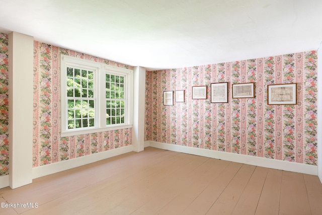 empty room featuring light hardwood / wood-style floors