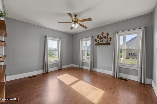 450 E Main St, North Adams, MA 01247 - spare room with plenty of natural light, ceiling fan, and wood finished floors