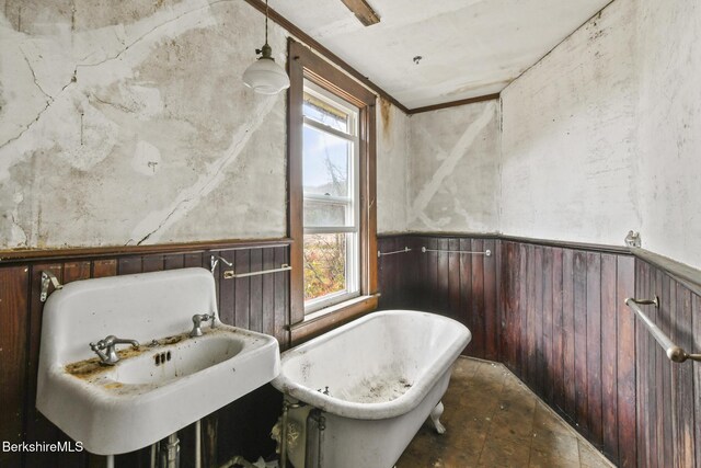 1 Pittsfield Rd, Lenox, MA 01240 - bathroom with sink, a bath, and a wealth of natural light