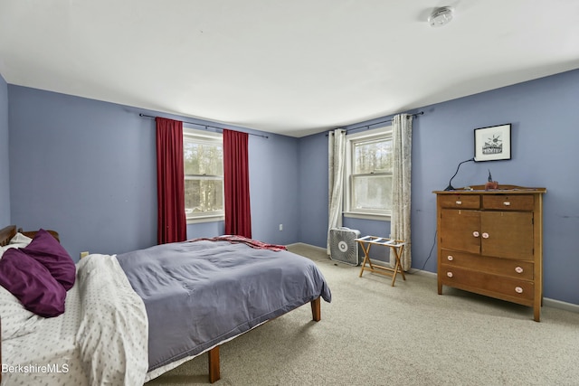 bedroom featuring baseboards and carpet flooring