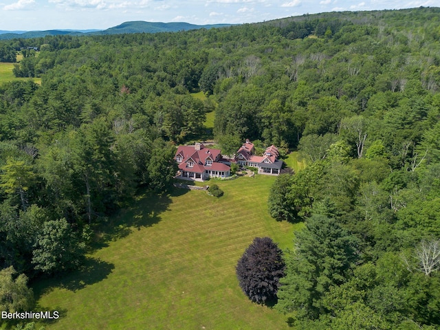 aerial view featuring a mountain view