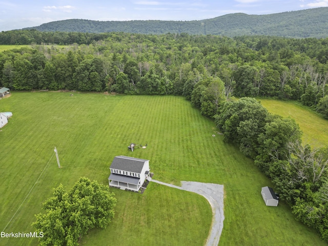 679 Middle Pownal Rd, Pownal, VT 05261 - aerial view of sparsely populated area with a heavily wooded area and mountains