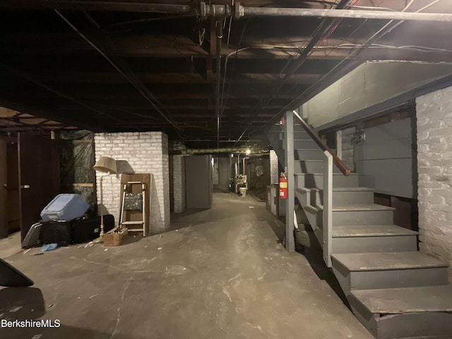 unfinished below grade area with stairs