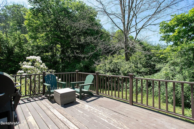 deck featuring grilling area