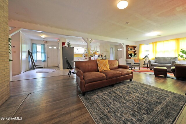 458 Monterey Rd, Great Barrington, MA 01230 - living room with hardwood / wood-style floors and baseboard heating